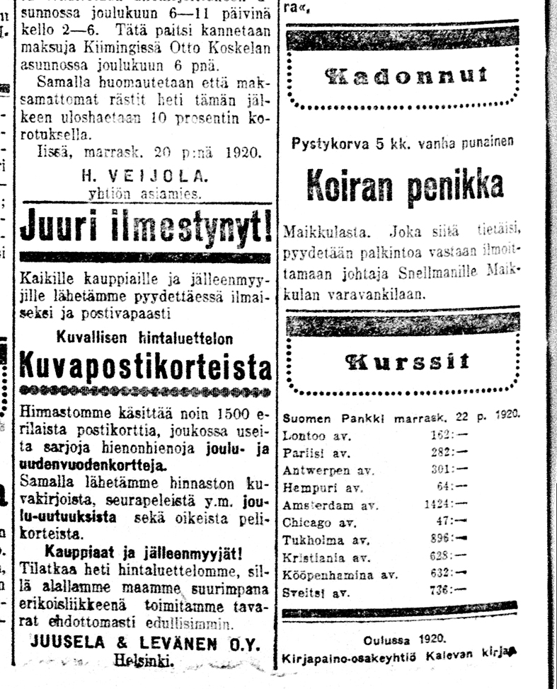 Vanha Kaleva: Työttömyys vaivaa Oulun sekatyöläisiä, O. Karhi puuttui asiaan