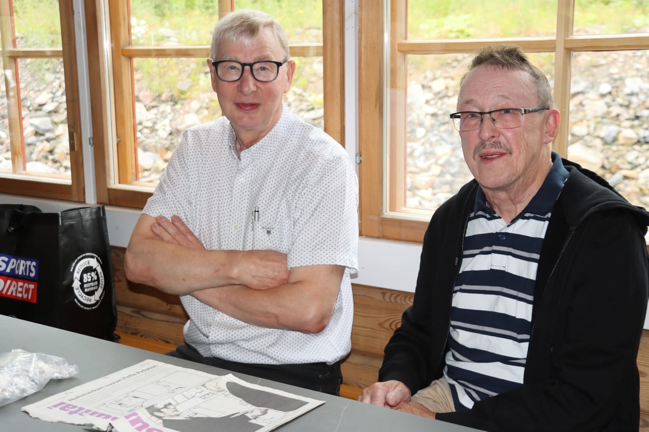 Matti Salo Alajärveltä ja Matti Lehtiö Isokyröstä tutkivat Nelimarkan sukua vuoden 2024 sukumessuilla.