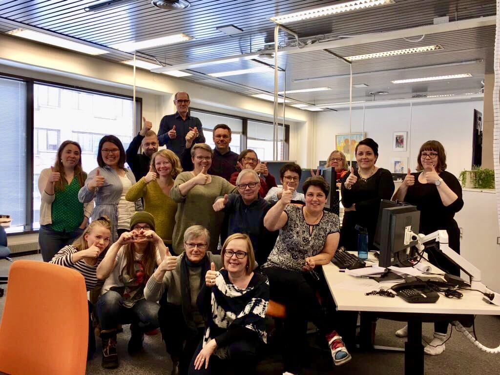 Osa Lapin Kansan ja Uuden Rovaniemen toimituksesta keväällä 2018.