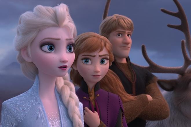 Elsan, Annan, Kristoffin ja Sven-poron elämä näytti seestyvän ensimmäisen Frozen-elokuvan lopussa. Toisin kuitenkin kävi, edessä ovat nyt uudet koettelemukset jatko-osassa. KUVA: DISNEY