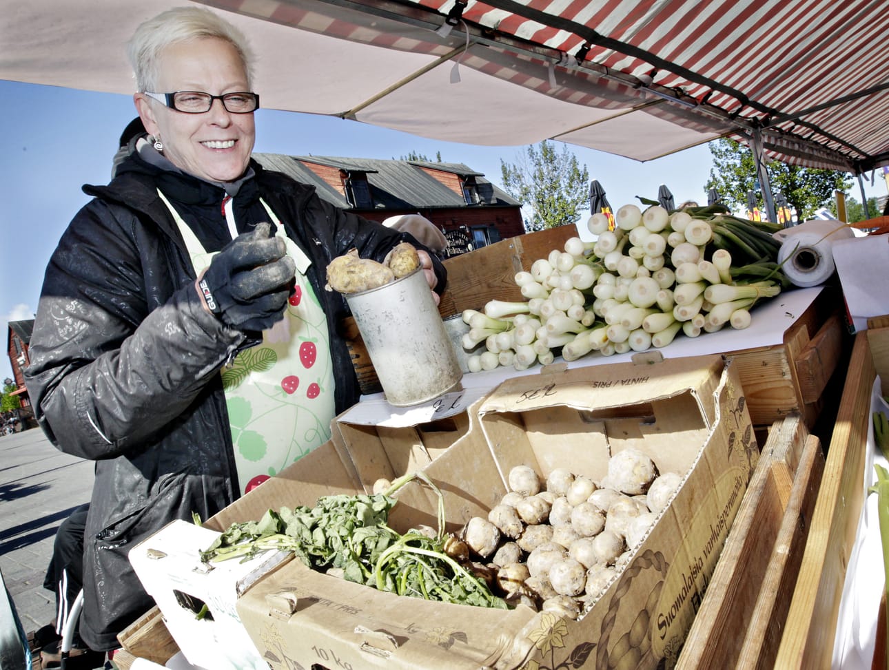 Varhaisperunoita on saanut Oulun torilta jo viikon verran. Torimyyjä Paula Kauppinen-Suikki kertoo, että myynnissä olevat siikli- ja timo-lajikkeet ovat Laitilasta. Paikallinen varhaisperunasato on hieman myöhässä. Ensimmäistä erää odotetaan myyntiin juhannusviikolla.