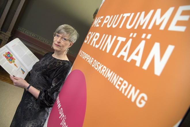 Yhdenvertaisuusvaltuutettu Kirsi Pimiä haluaa yhdenvertaisuusvaltuutetulle oikeudet puuttua myös työelämän syrjintään. KUVA: Mauri Ratilainen, Com.pic