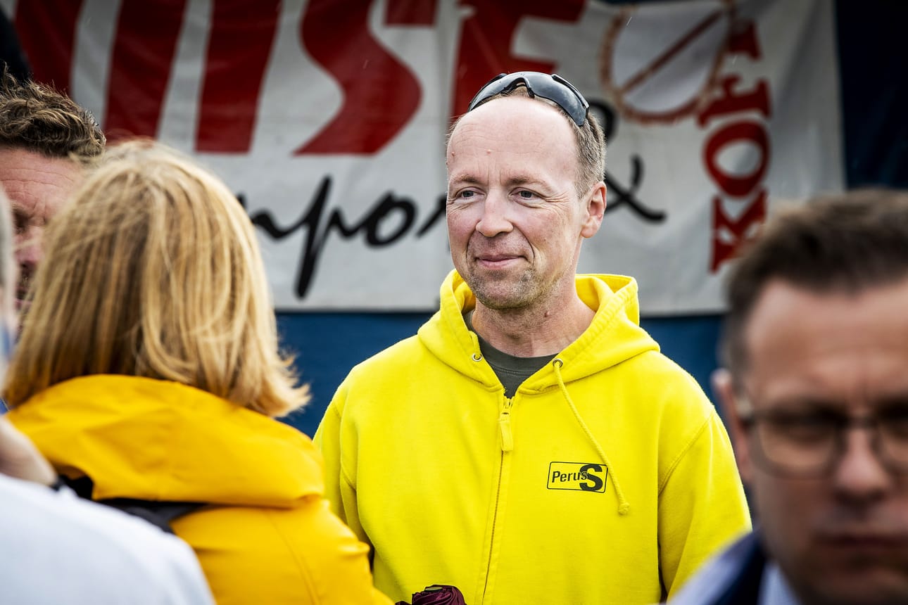 Jussi Halla-aho vieraili Rovaniemen kauppatorilla viime vuoden elokuussa. Hän ei aio jatkaa perussuomalaisten puheenjohtajana.