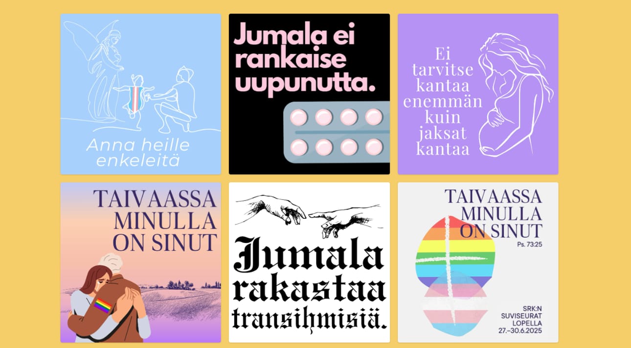 Tarratoimikunta jakaa Suviseuroissa jopa 20 000 tarraa. Kuvakaappaus Tarratoimikunnan nettisivuilta.