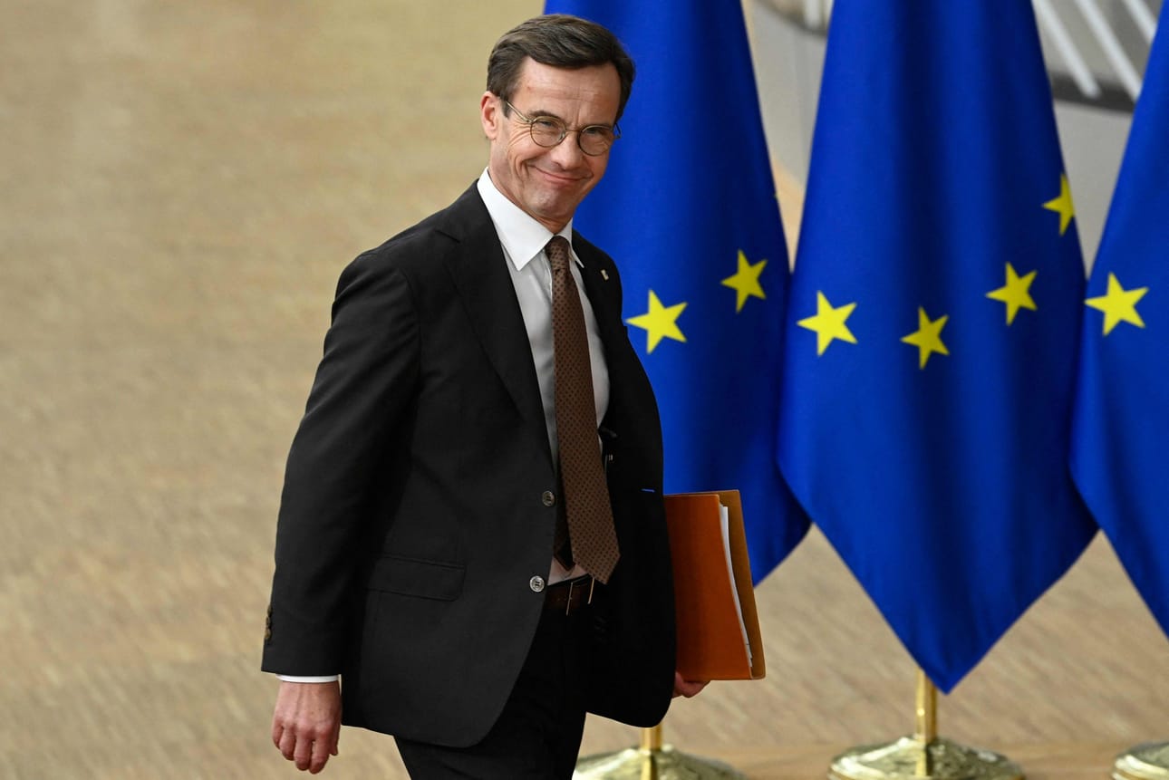 Ruotsin pääministeri Ulf Kristersson aloitti tehtävässään viime viikolla. LEHTIKUVA / AFP