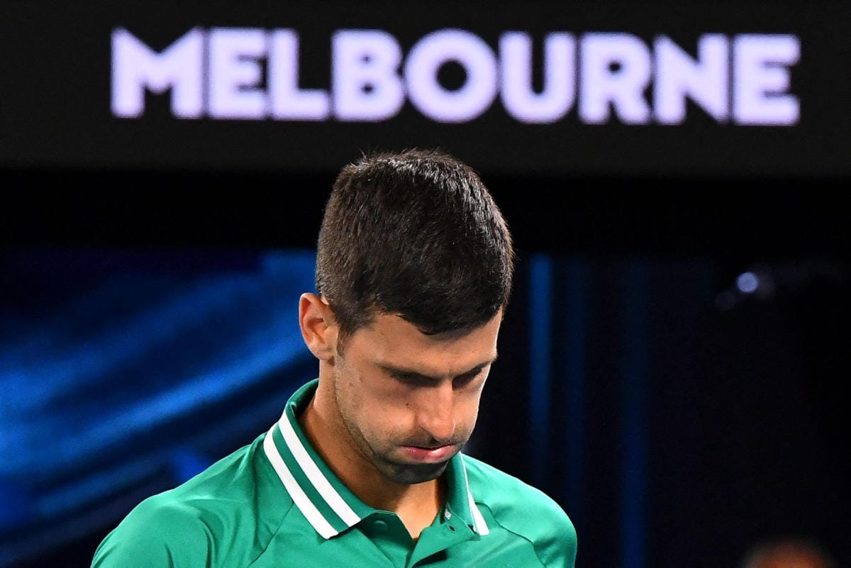 Mahdollisen karkotuksen lisäksi Novak Djokovicia uhkaa kolmen vuoden viisumikielto Australiaan. LEHTIKUVA / AFP