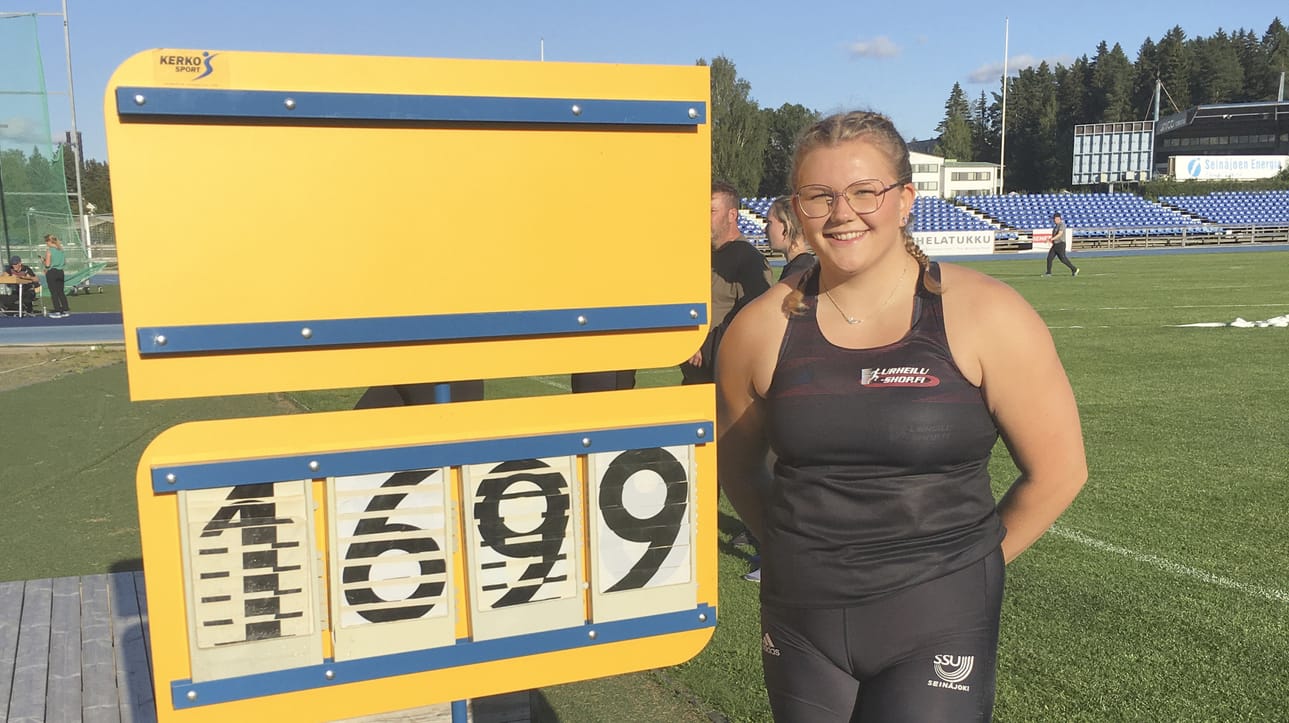 Emilia Kangas sijoittuu ikäluokkansa kuluvan kauden Euroopan tilastossa kakkostilalle ennätyksellään 16.99.