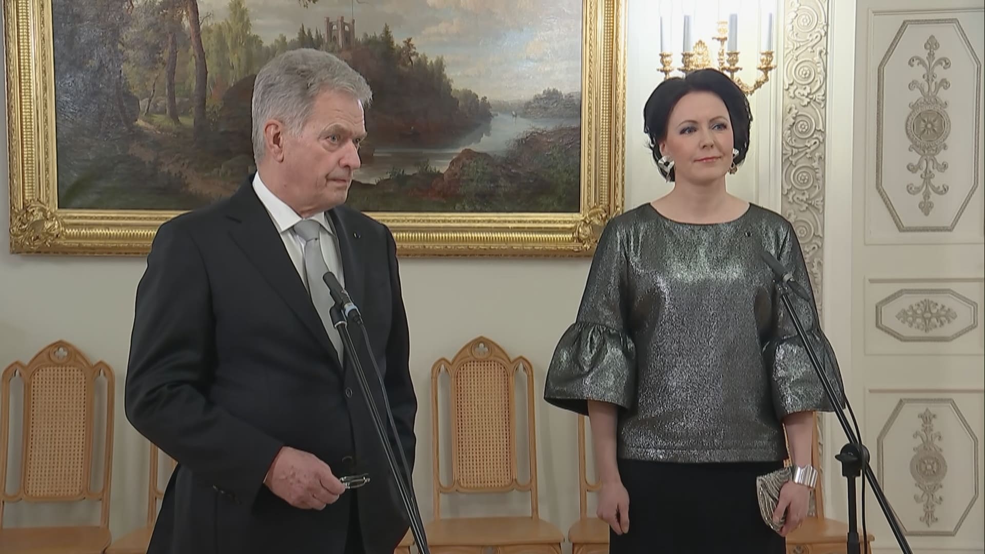 Presidentti Sauli Niinistö ja rouva Jenni Haukio itsenäisyyspäivän haastattelussa
