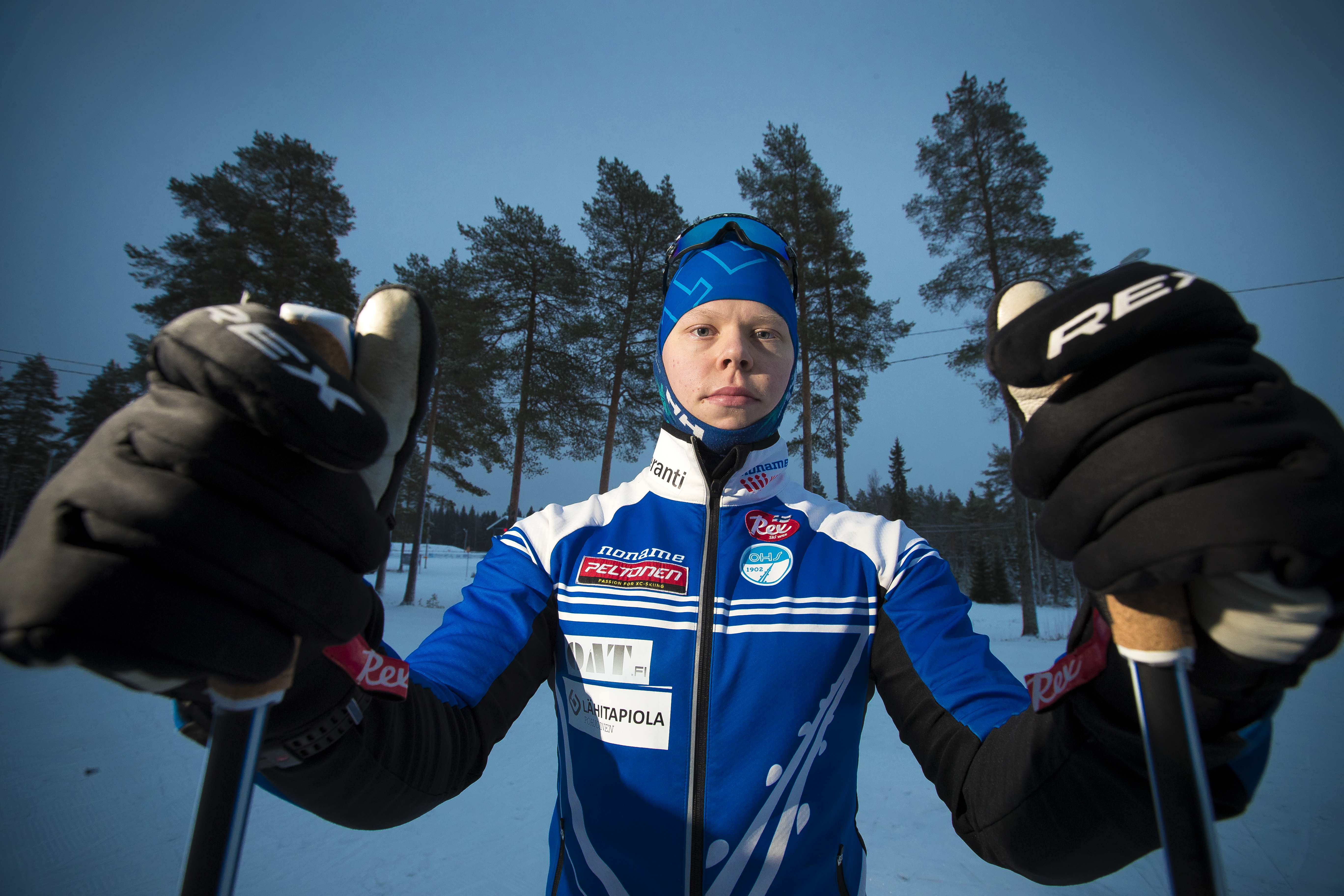 Hiihtäjä Lauri Mannila piipahti joululomallaan Raahessa.
