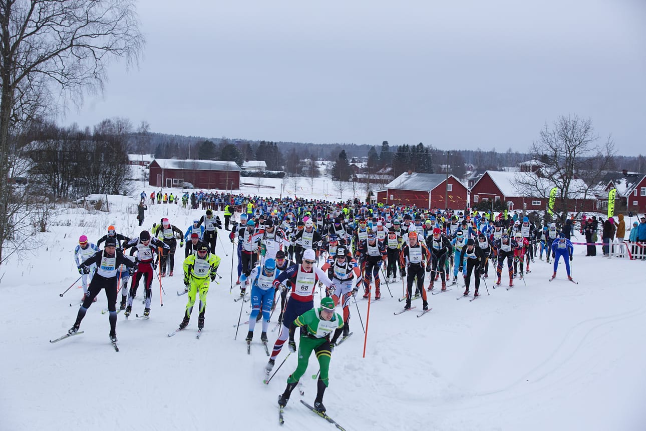 Näin runsasväkisenä eteni Botniahiihto vuonna 2018. Arkistokuva.