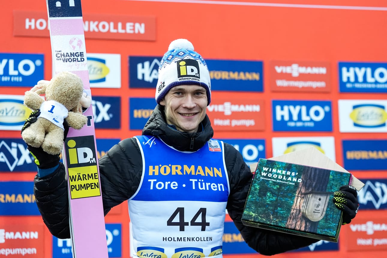 Kiteeläishyppääjä Antti Aalto, 30, nousi Oslon Holmenkollenilla palkintopallin kolmannelle sijalle.
