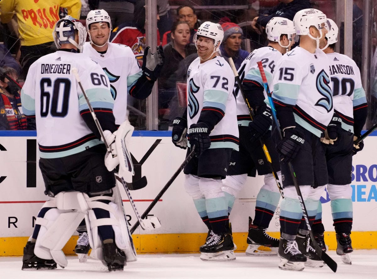 Aiemmin San Jose Sharksin ja Colorado Avalanchen riveissä pelannut Joonas Donskoi pelasi Seattlen paidassa kaikkiaan 75 ottelua. Arkistokuva. LEHTIKUVA / Getty Images / AFP