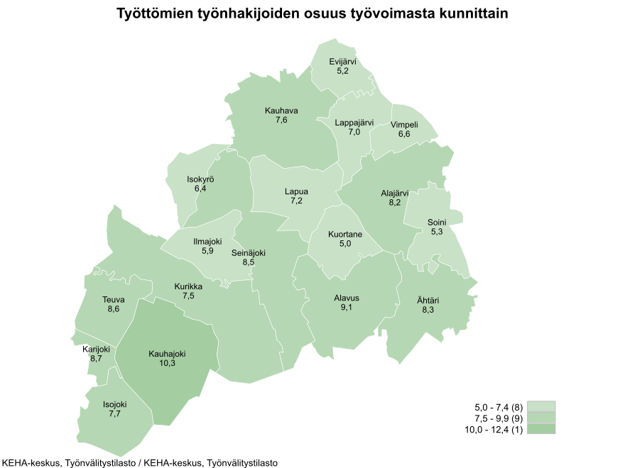 Kolmannes työttömistä työnhakijoista  pitkäaikaistyöttömiä – Alueemme kunnista Ähtärissä nyt selvä käänne parempaan