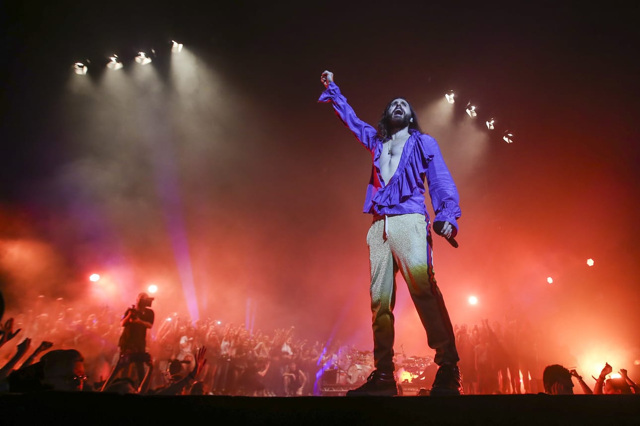 Thirty Seconds to Mars -rockyhtye esiintyy Qstockissa tulevana lauantaina. Kuvassa yhtyeen laulaja Jared Leto Lissabonissa, Portugalissa syyskuussa 2018.