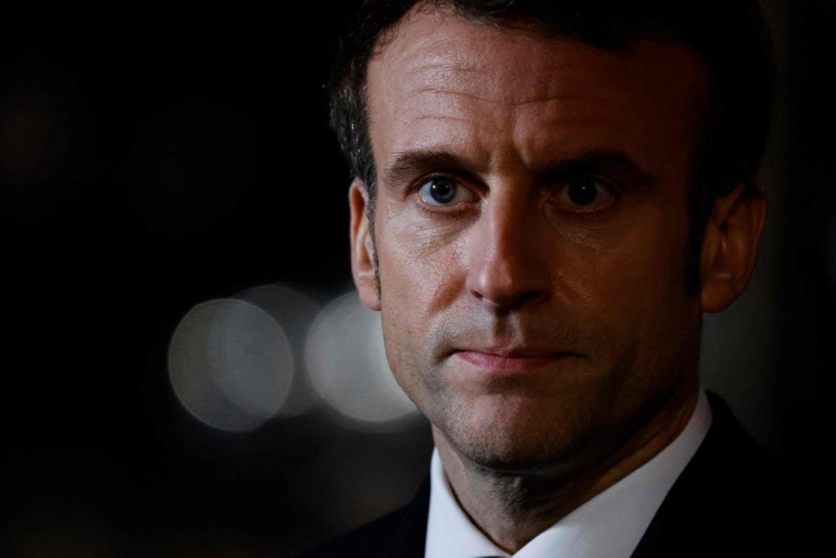 Ranskan presidentti Emmanuel Macron ja Yhdysvaltain presidentti Joe Biden keskustelivat sunnuntaina puhelimitse Ukrainan tilanteesta. LEHTIKUVA / AFP