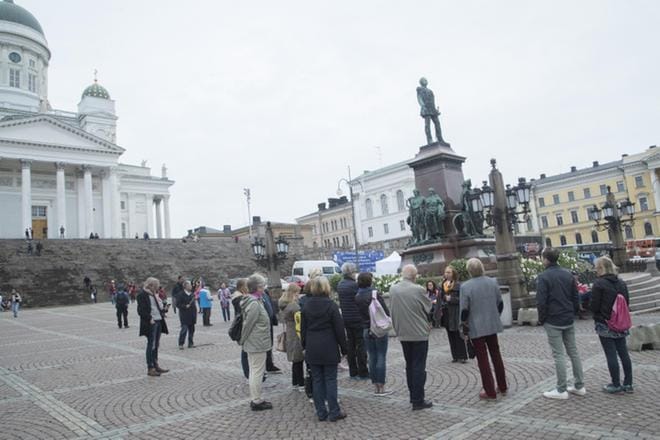 Helsinki Calling-mielenosoituksen on tarkoitus saapua Helsingin Senaatintorille sunnuntaina iltapäivällä. Arkistokuva. KUVA: MAURI RATILAINEN