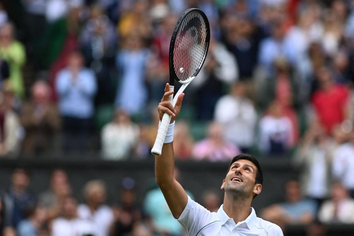 Ykkössijoitettu Djokovic on voittanut Wimbledonin turnauksen kuudesti. LEHTIKUVA/AFP