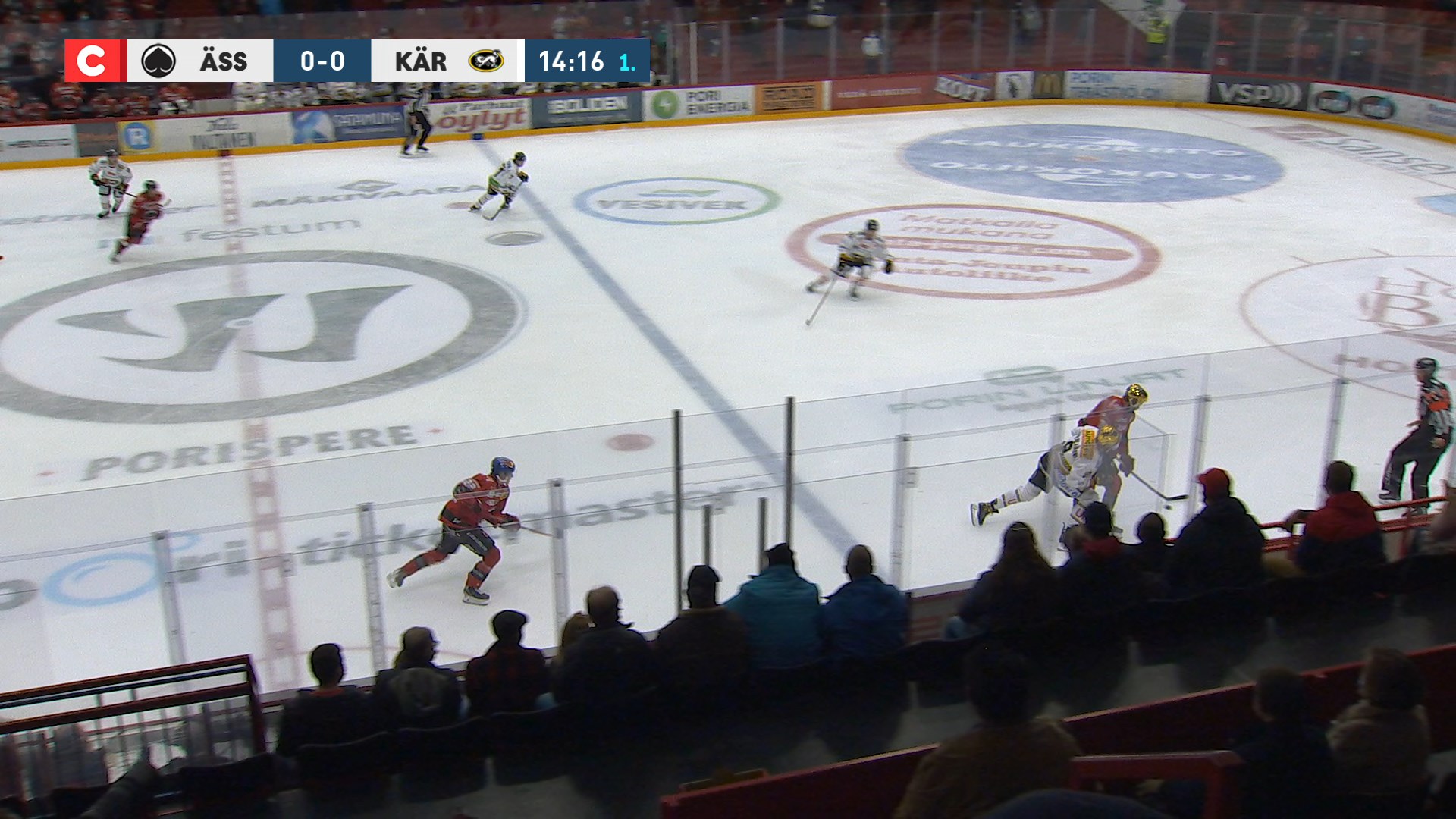 Kärpät voitti Ässät Porissa – katso maalikooste