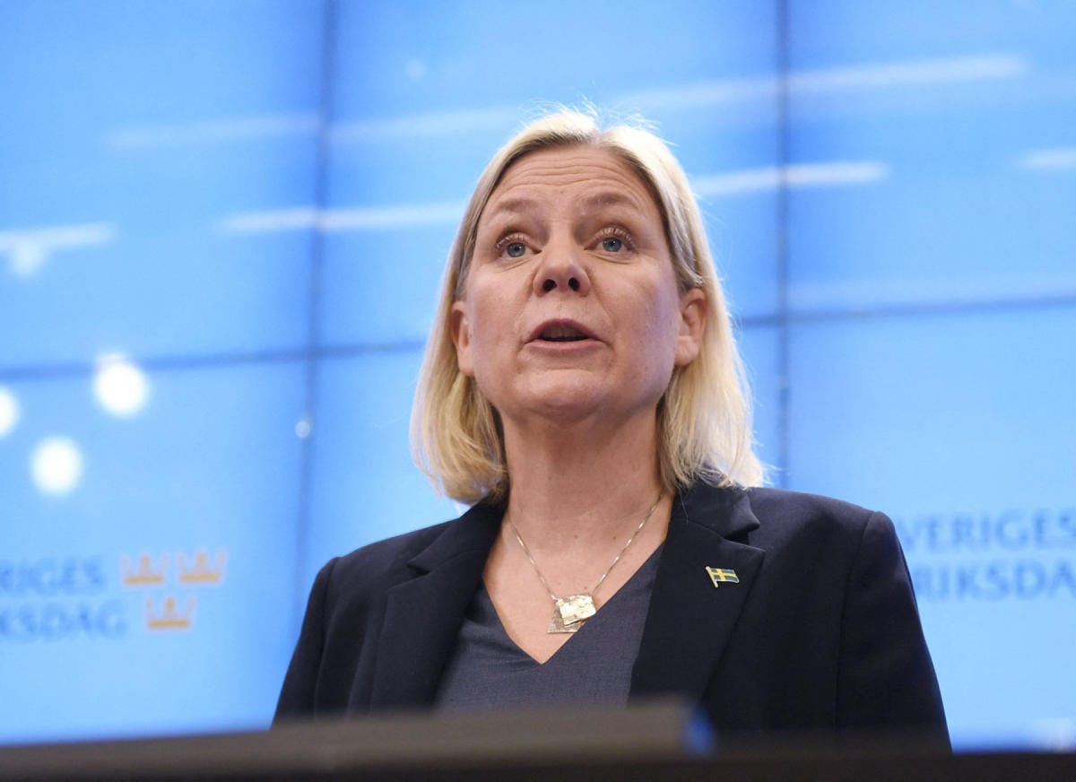 Magdalena Andersson äänestettiin pääministeriksi jo toistamiseen eilen. LEHTIKUVA/AFP