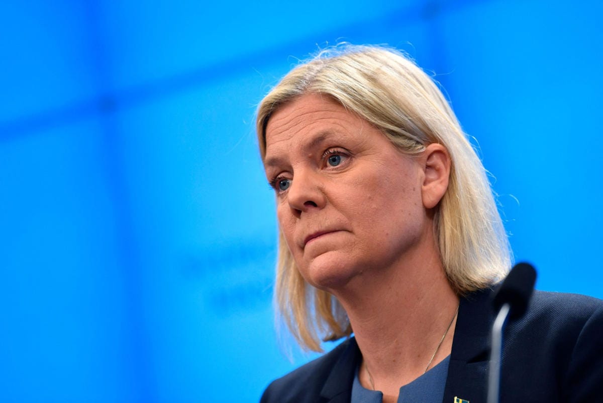 Andersson valittiin pääministeriksi keskiviikkona pienimmällä mahdollisella marginaalilla, ja hän erosi tehtävästä myöhemmin samana päivänä. LEHTIKUVA/AFP