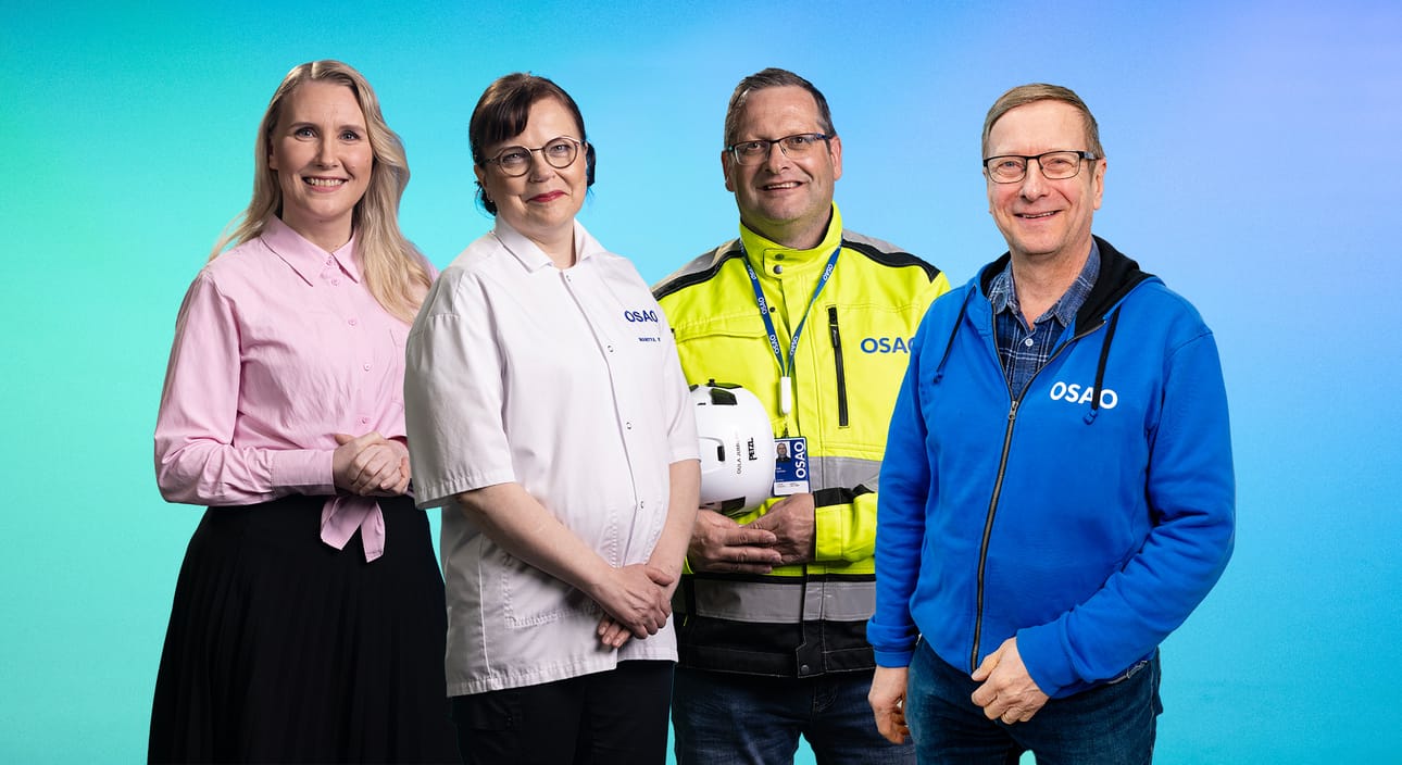 Uratarinoita-sarjan OSAO:n ammattilaiset: Irina Ylitalo, Maritta Vikeväinen, Oula Jumisko ja Sauli Jaara