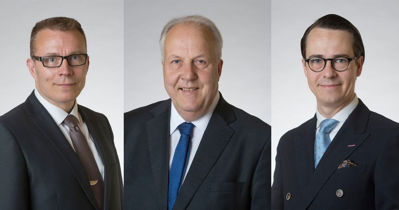 Jukka Kopra (kok), Olavi Ala-Nissilä (kesk) ja Carl Haglund (r) käyttivät jokainen yli 100 000 euroa eduskuntavaalien 2015 vaalikampanjointiin.