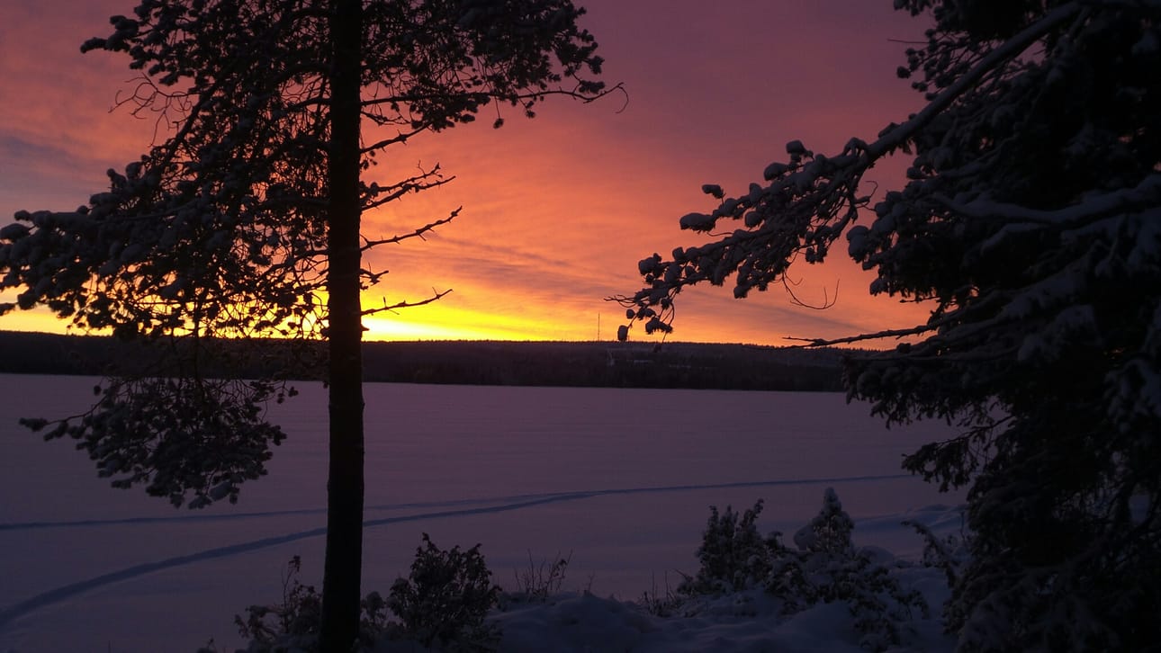 Auringon nousu.Ylikitkalla. 4.2.2016. Klo 9.45.