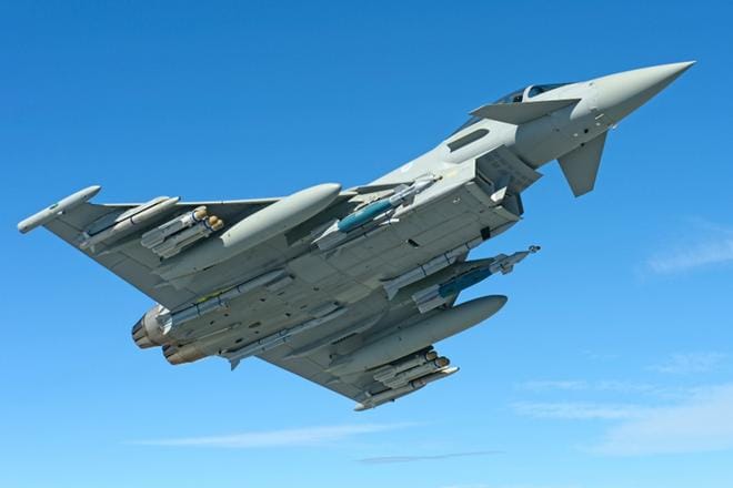 Eurofighter Typhoon on yhteiseurooppalainen monitoimihävittäjä. Ensimmäiset Typhoonit otettiin käyttöön Saksan ja Espanjan ilmavoimissa vuonna 2003. KUVA: EUROFIGHTER