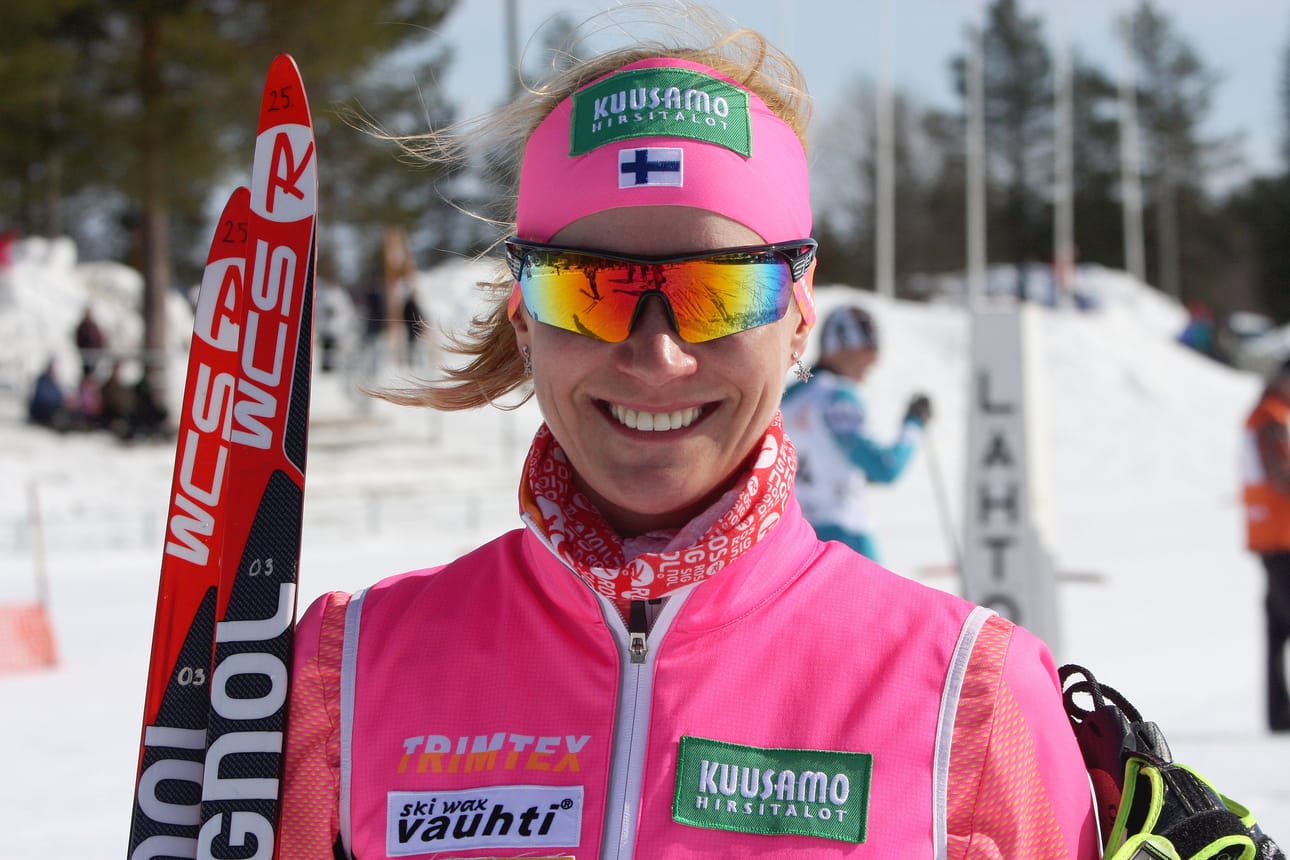 Heli Heiskanen sivakoi Vasaloppetin. Arkistokuva: Erkki Ahola.