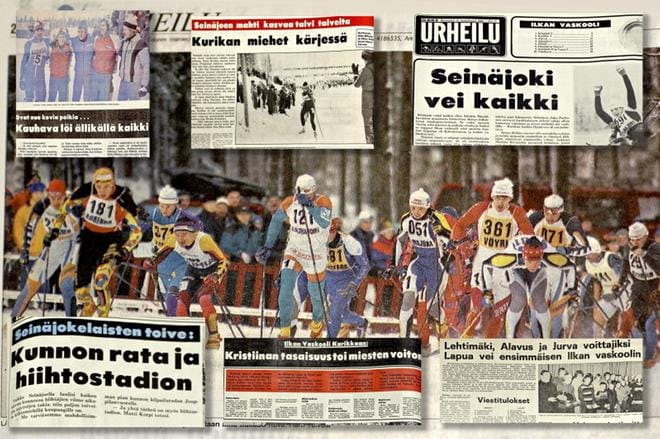 Maakuntaviesti oli takavuosina yksi maakunnan merkittävimpiä urheilutapahtumia, jolle tässäkin lehdessä annettiin palstatilaa merkittävissä määrin. Viesti keräsi myös katsojia ladun varrelle sankoin joukoin. KUVA: HEIKKI HAKANEN