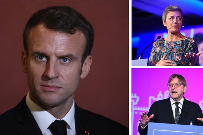 Ranskan presidentti Emmanuel Macronin johtama En Marche -puolue on ryhmittynyt europarlamenttivaalien alla yhteistyöhön keskustaliberaalin Alde-ryhmän kanssa. Alde päättää keväällä, ketkä olevat sen kärkiryhmässä EU-vaalien alla. Suosittuja ovat etukäteisarvioissa tanskalainen komissaari Margrethe Vestager (yllä) ja Alden ryhmänjohtaja Guy Verhofstadt (oik. alla). KUVA: EPA