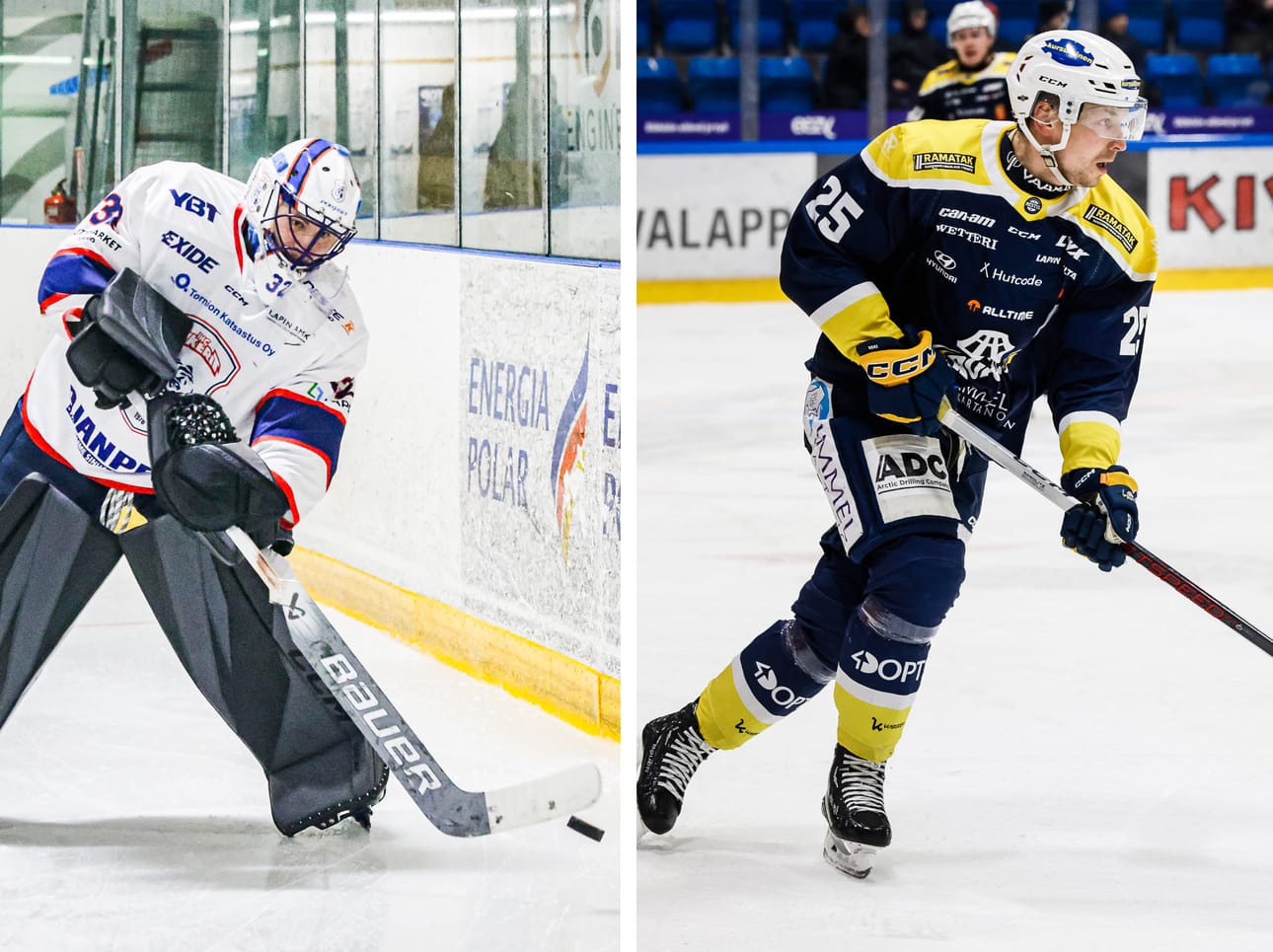 Rasmus Pokka (vas.) ja Joonas Alanne pelaavat jääkiekkoa melko eksoottisissa kiekkomaissa.