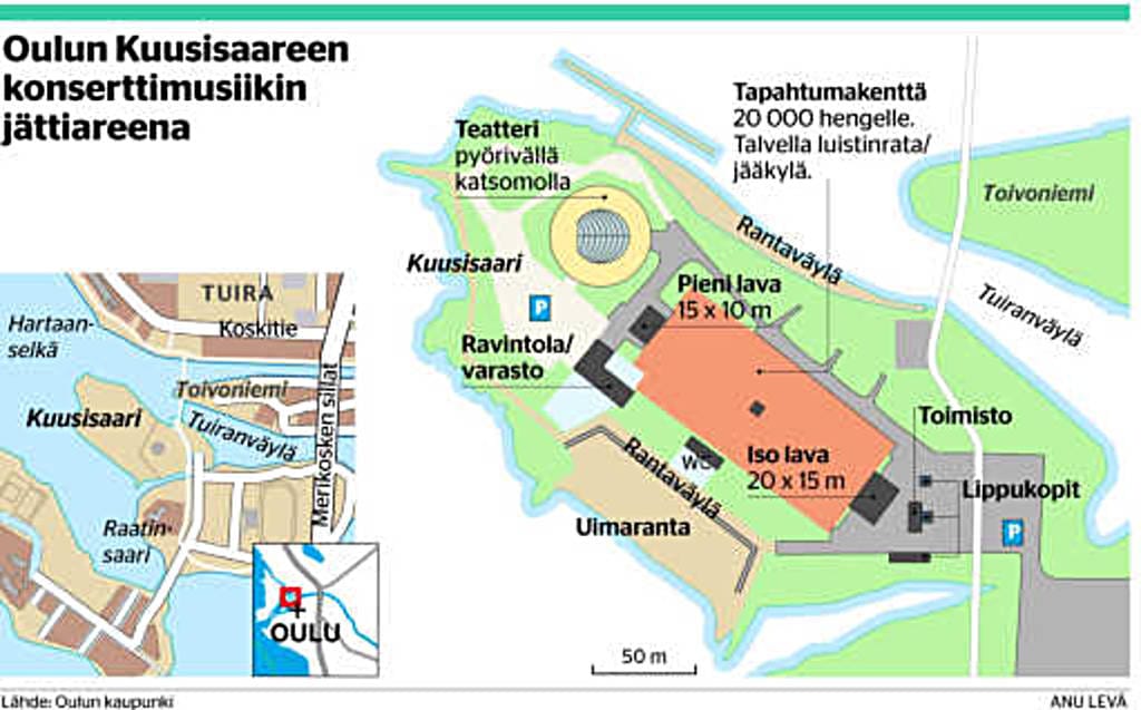 Kuusisaareen on suunnitteilla konserttimusiikin jättiareena.