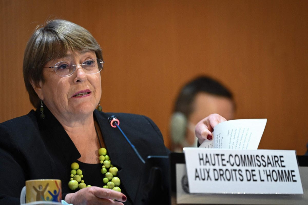 Kyseessä on YK:n ihmisoikeusvaltuutetun ensimmäinen vierailu Kiinassa lähes 20 vuoteen. Kuvassa YK:n ihmisoikeusvaltuutettu Michelle Bachelet. LEHTIKUVA/AFP
