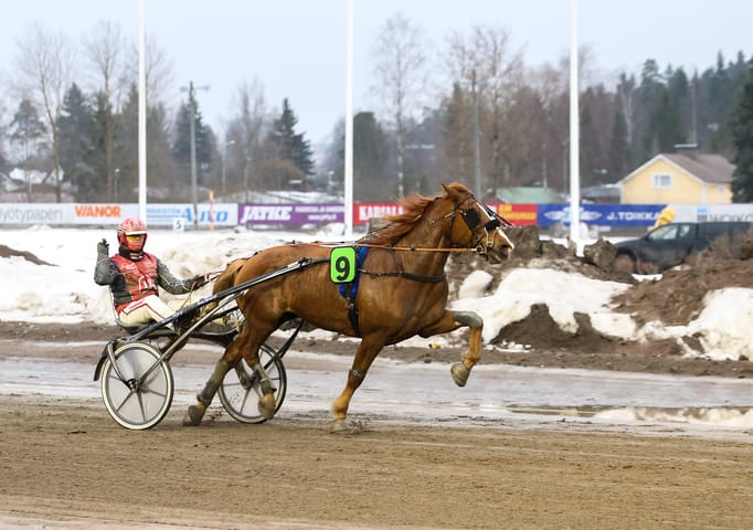 Santtu Raitala pääsi tuulettamaan Josveisin kärryillä Valkeala-ajon voittoa.