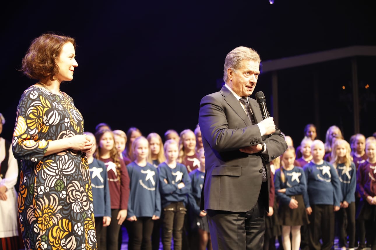 Presidentti Sauli Niinistö ja rouva Jenni Haukio osallistuivat Lasten itsenäisyysjuhlaan Oulussa.