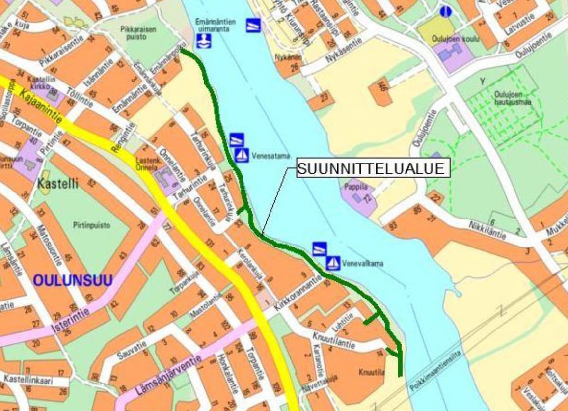 Uusi pyörätie tulee Oulujoen etelärannalle.