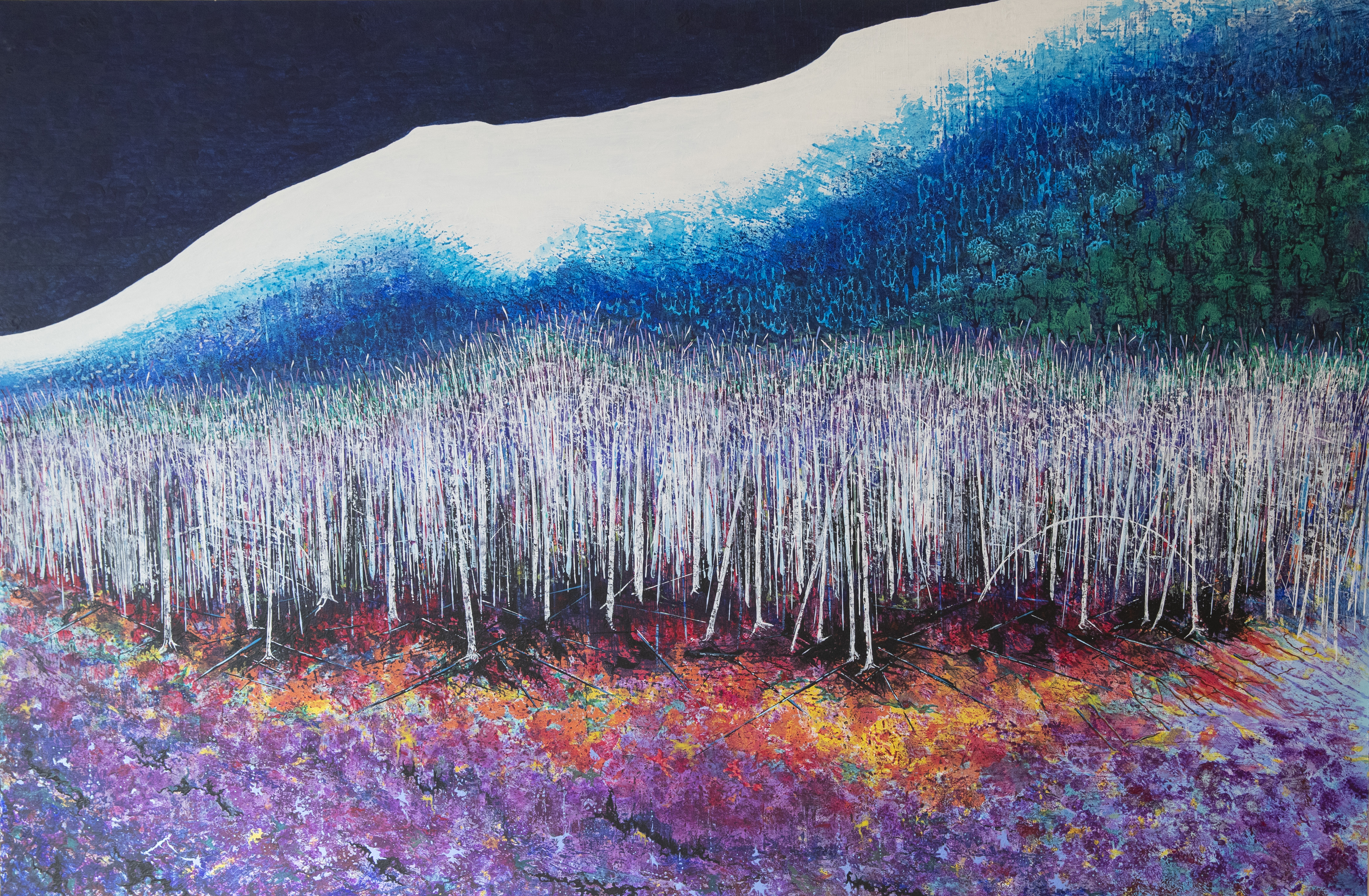 Heinonen Oktooperi: Asko Ilmari Heinonen maalaa pintaa syvemältä, akryyli, 2016.