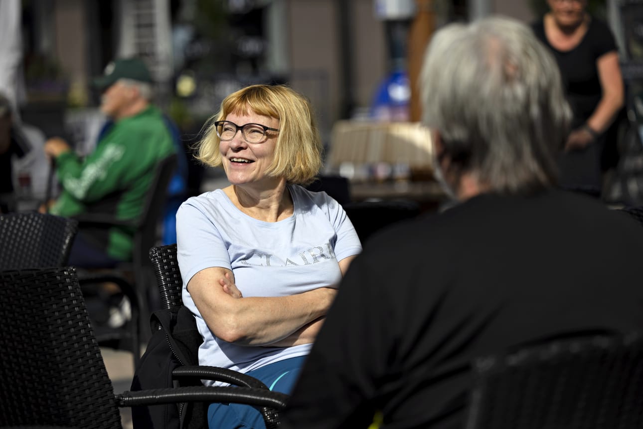 Päivi Ahlgren vietti naistenviikon maanantaita Seinäjoen keskustorilla.