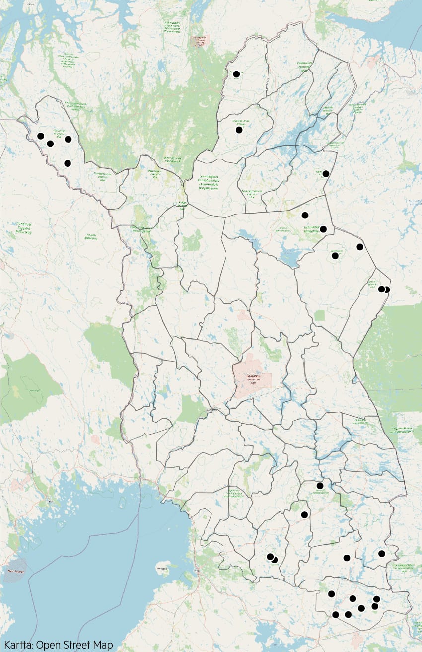 Poronhoitoalueella kaadetut ahmat 1.1.2019–24.5.2023.