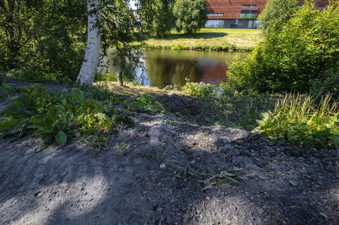 Gurjit Singhin auto luisui Kampusrannan parkkipaikalta jokeen. Kuva: Miranda Kivekäs