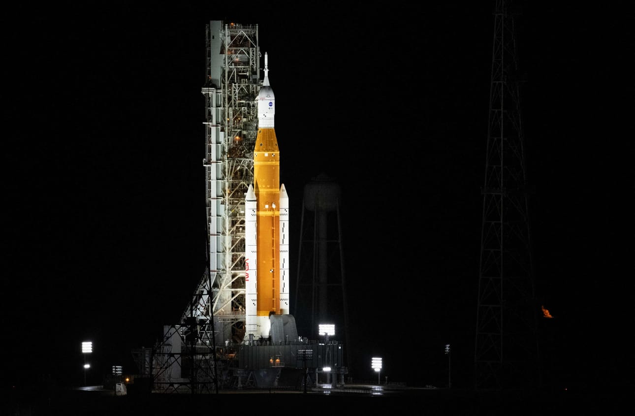 Nasa järjestää ensi yönä Suomen aikaa tiedotustilaisuuden Artemis-ohjelman ensimmäisen lennon tilanteesta. LEHTIKUVA/AFP/NASA