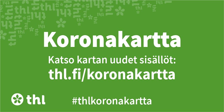 THL on päivittänyt karttasovellusta, johon on koottu tiedot laboratoriovarmistetuista COVID-19-tapauksista Suomessa. Sovellus löytyy osoitteesta thl.fi/koronakartta.