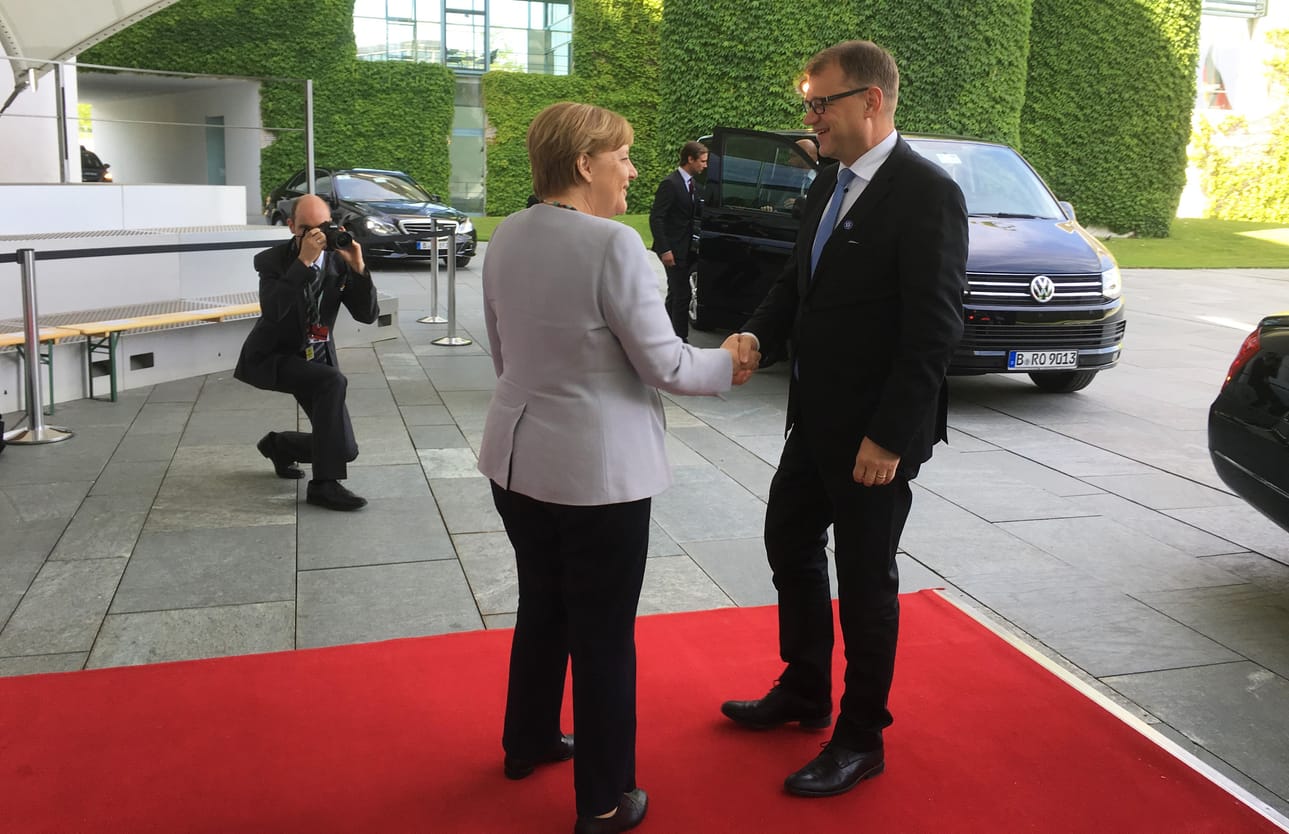 Liittokansleri Angela Merkel ja pääministeri Juha Sipilä tapasivat keskiviikkona Berliinissä.