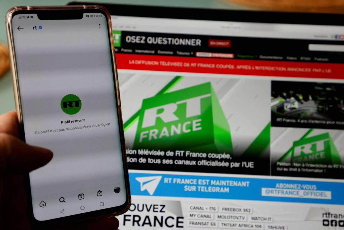 Euroopan unionin tuomioistuin Luxemburgissa on vahvistanut venäläiskanavan RT Francen lähetyskiellon. LEHTIKUVA/AFP