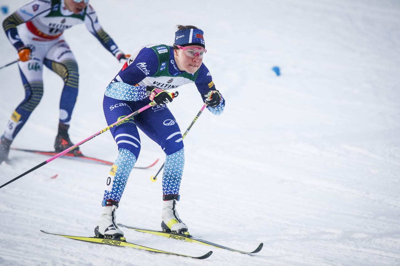 Kerttu Niskanen oli tyytyväinen suoritukseensa sprintissä.