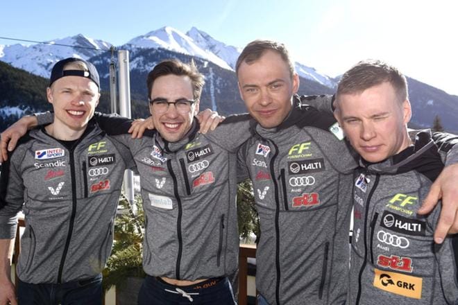 Iivo Niskanen, Ristomatti Hakola, Perttu Hyvärinen ja Matti Heikkinen tavoittelevat tänään MM-pronssia. Kuva: LEHTIKUVA / HEIKKI SAUKKOMAA