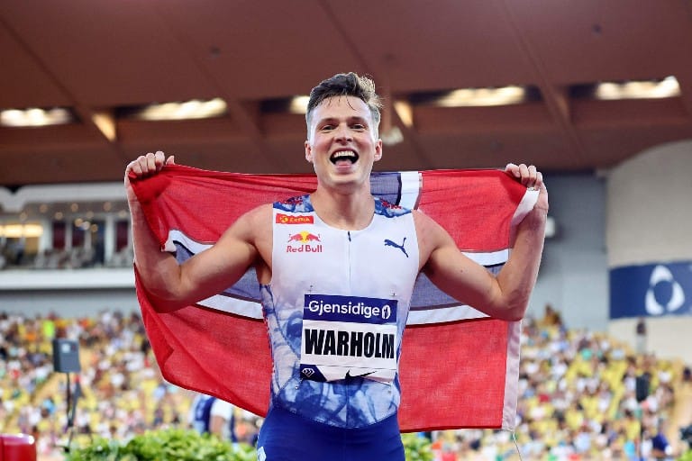 Norjan Karsten Warholm on aidatun ratakierroksen voittajasuosikki.