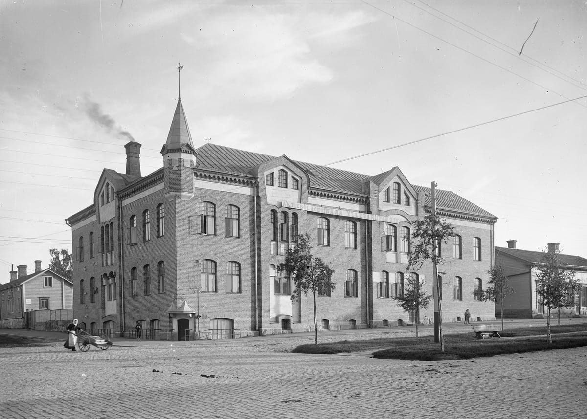 Tältä näytti Vaasan villatavaratehdas vuonna 1909.