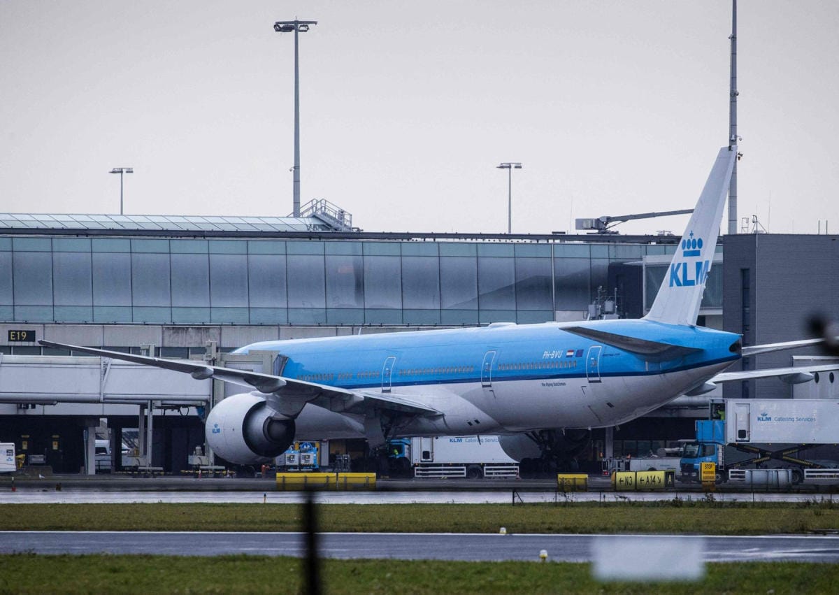 Lentoyhtiö KLM ilmoitti sunnuntaina keskeyttävänsä lennot Ukrainaan. LEHTIKUVA/AFP